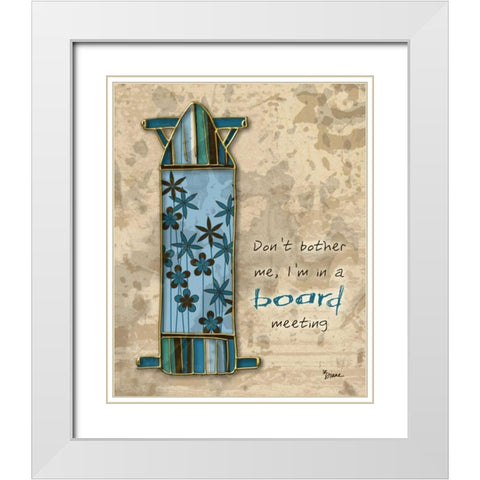 Board Mtg White Modern Wood Framed Art Print with Double Matting by Stimson, Diane