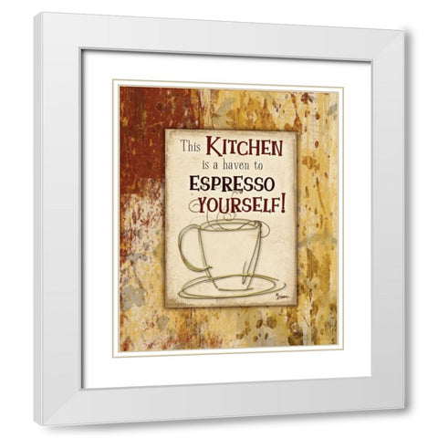 Kitchen Espresso White Modern Wood Framed Art Print with Double Matting by Stimson, Diane