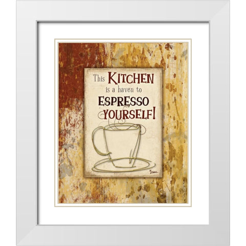 Kitchen Espresso White Modern Wood Framed Art Print with Double Matting by Stimson, Diane