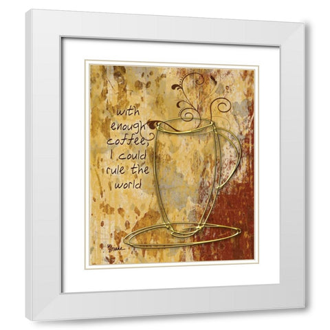 Coffee Rule White Modern Wood Framed Art Print with Double Matting by Stimson, Diane