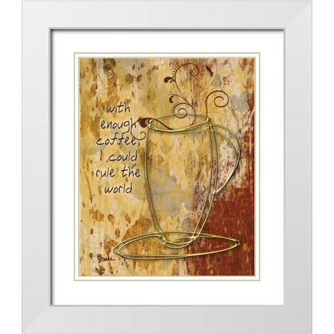 Coffee Rule White Modern Wood Framed Art Print with Double Matting by Stimson, Diane