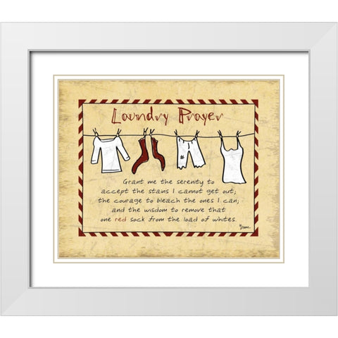 Laundry Prayer Stripe White Modern Wood Framed Art Print with Double Matting by Stimson, Diane