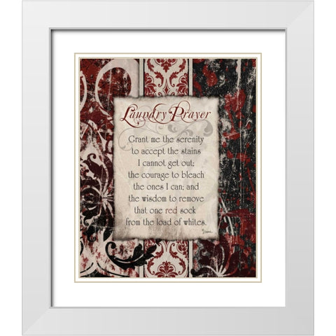 Laundry Prayer Distress White Modern Wood Framed Art Print with Double Matting by Stimson, Diane