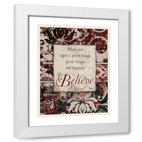 Distress Believe White Modern Wood Framed Art Print with Double Matting by Stimson, Diane