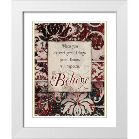 Distress Believe White Modern Wood Framed Art Print with Double Matting by Stimson, Diane