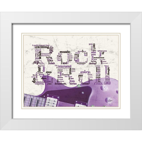 Purple Rock And Roll White Modern Wood Framed Art Print with Double Matting by Stimson, Diane