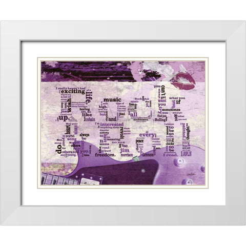 Rock And Roll Kiss White Modern Wood Framed Art Print with Double Matting by Stimson, Diane