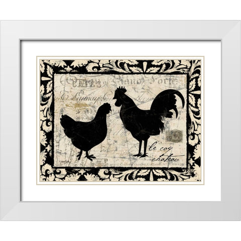 Le Coq Chateau White Modern Wood Framed Art Print with Double Matting by Stimson, Diane
