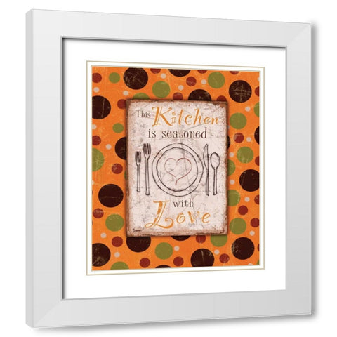 Kitchen Love Orange White Modern Wood Framed Art Print with Double Matting by Stimson, Diane