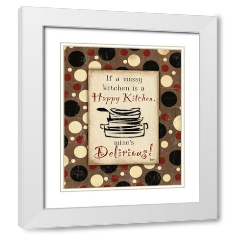 Kitchen Delirious White Modern Wood Framed Art Print with Double Matting by Stimson, Diane