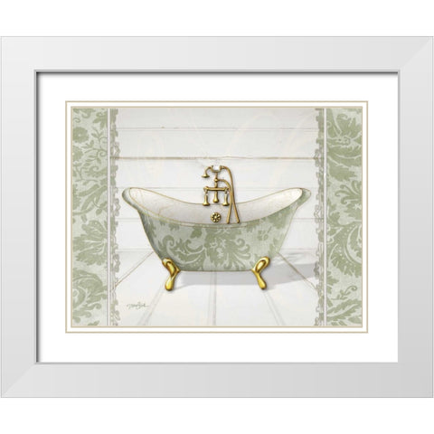 Damask Tub 2 White Modern Wood Framed Art Print with Double Matting by Stimson, Diane