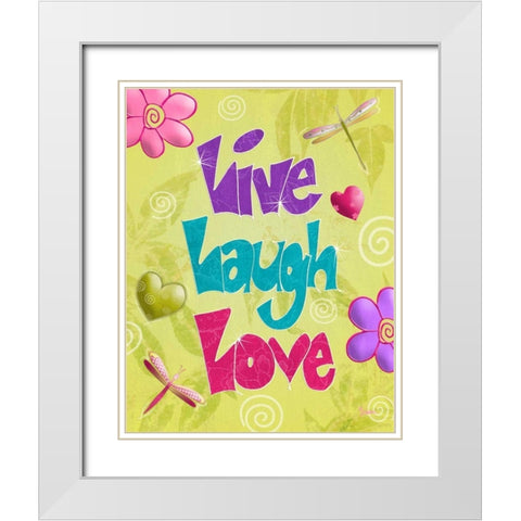 Live Laugh Love White Modern Wood Framed Art Print with Double Matting by Stimson, Diane