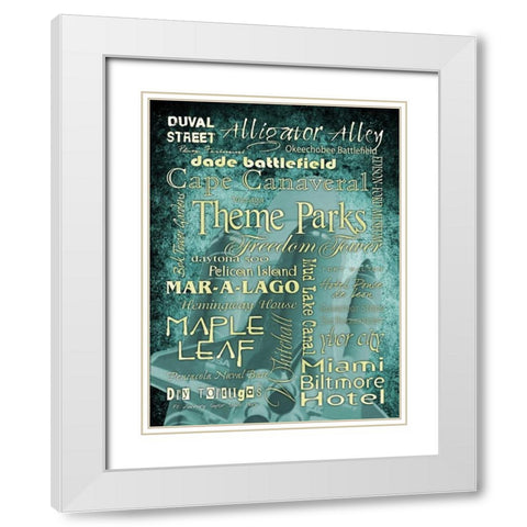 FL LandmarksTeal White Modern Wood Framed Art Print with Double Matting by Stimson, Diane