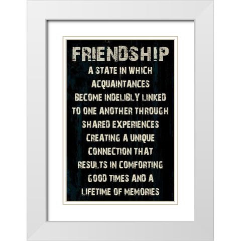 Friendship Grunge  White Modern Wood Framed Art Print with Double Matting by Stimson, Diane