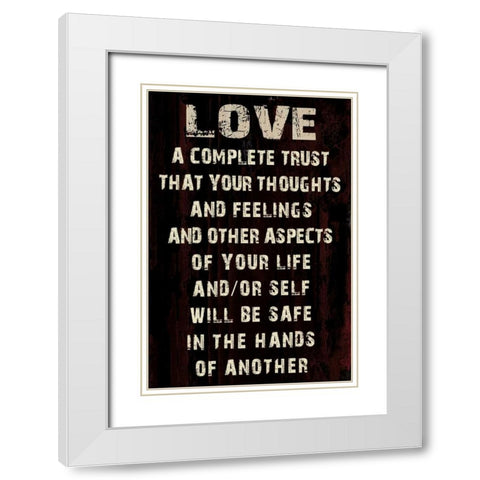 Love Grunge White Modern Wood Framed Art Print with Double Matting by Stimson, Diane