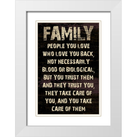 Family Grunge White Modern Wood Framed Art Print with Double Matting by Stimson, Diane