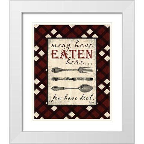 Eaten Here White Modern Wood Framed Art Print with Double Matting by Stimson, Diane