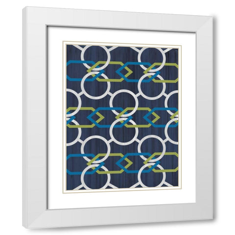 Linked In Hex White Modern Wood Framed Art Print with Double Matting by Stimson, Diane