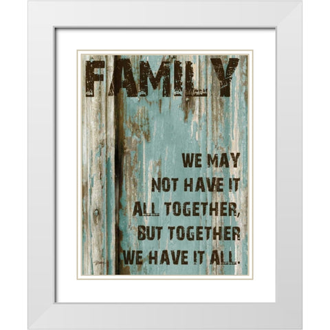 Family Grunge 4 White Modern Wood Framed Art Print with Double Matting by Stimson, Diane