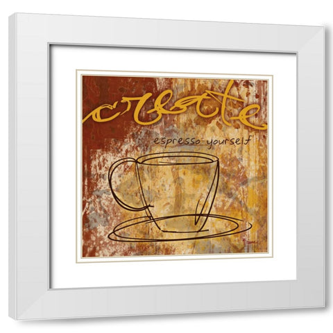 Create Cream White Modern Wood Framed Art Print with Double Matting by Stimson, Diane