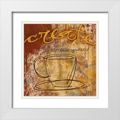 Create Cream White Modern Wood Framed Art Print with Double Matting by Stimson, Diane