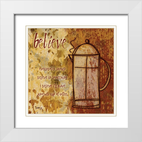 Believe Carafe White Modern Wood Framed Art Print with Double Matting by Stimson, Diane