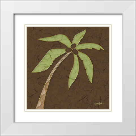 Palm 1 White Modern Wood Framed Art Print with Double Matting by Stimson, Diane