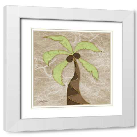 Calm Palm 2 White Modern Wood Framed Art Print with Double Matting by Stimson, Diane