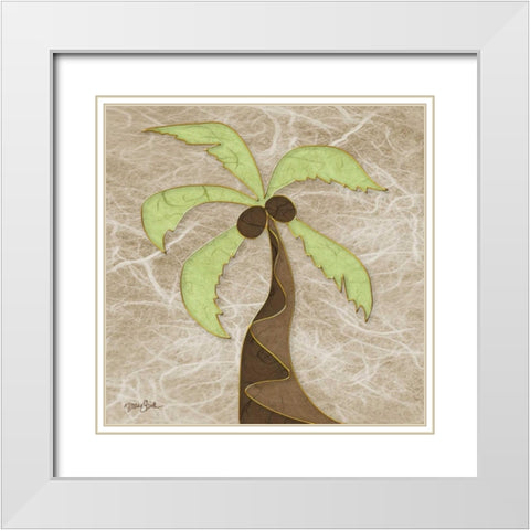 Calm Palm 2 White Modern Wood Framed Art Print with Double Matting by Stimson, Diane