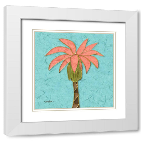 Tropical Palm 4 White Modern Wood Framed Art Print with Double Matting by Stimson, Diane