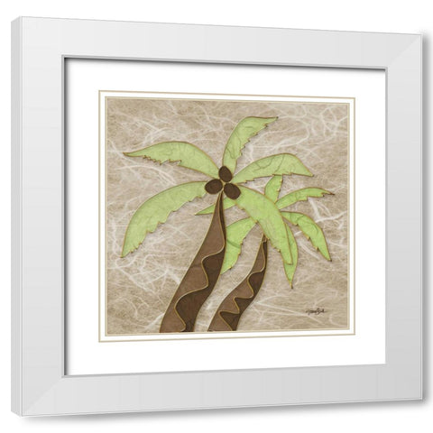 Calm Palm White Modern Wood Framed Art Print with Double Matting by Stimson, Diane