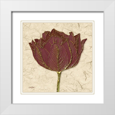 Chianti Tulip White Modern Wood Framed Art Print with Double Matting by Stimson, Diane