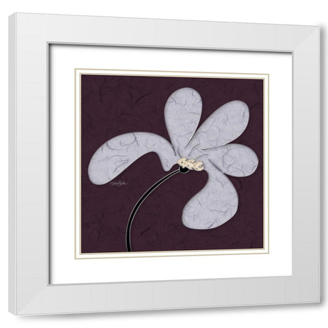 Floral Funk 1 White Modern Wood Framed Art Print with Double Matting by Stimson, Diane