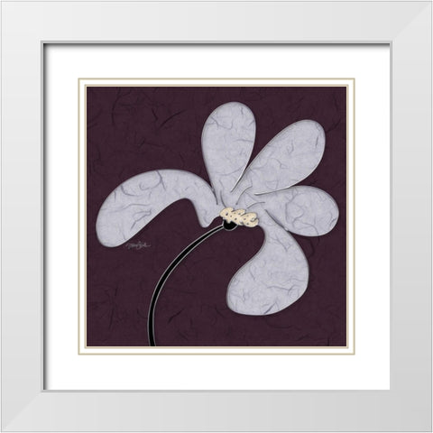 Floral Funk 1 White Modern Wood Framed Art Print with Double Matting by Stimson, Diane