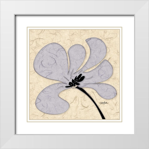 FloralFunk 2 White Modern Wood Framed Art Print with Double Matting by Stimson, Diane