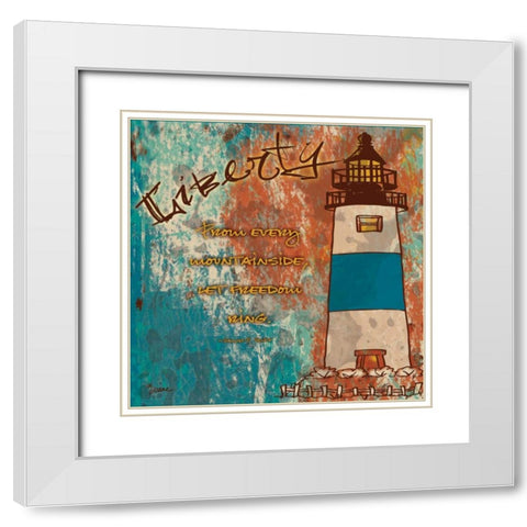 Lighthouse 2 White Modern Wood Framed Art Print with Double Matting by Stimson, Diane