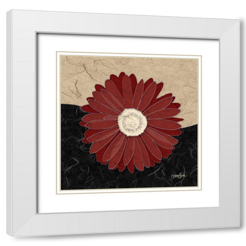 Red Gerbera White Modern Wood Framed Art Print with Double Matting by Stimson, Diane