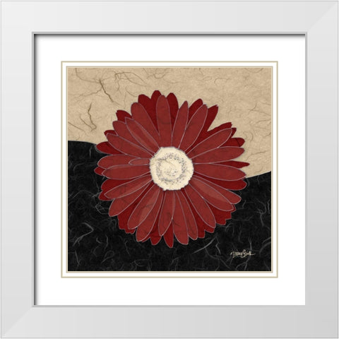 Red Gerbera White Modern Wood Framed Art Print with Double Matting by Stimson, Diane