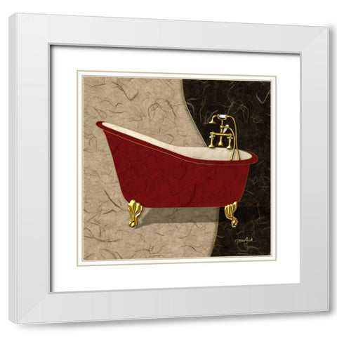 Clawfoot Red 2 White Modern Wood Framed Art Print with Double Matting by Stimson, Diane