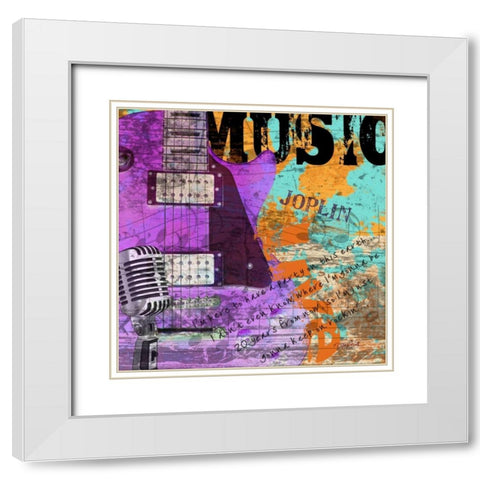 Rock Music 2 White Modern Wood Framed Art Print with Double Matting by Stimson, Diane