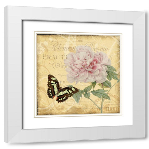 Friend Peony White Modern Wood Framed Art Print with Double Matting by Stimson, Diane