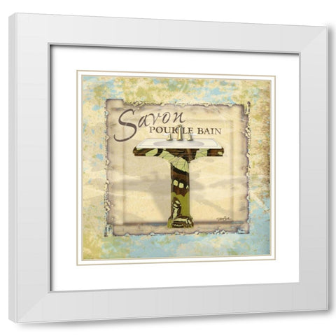 Sink Papillon White Modern Wood Framed Art Print with Double Matting by Stimson, Diane