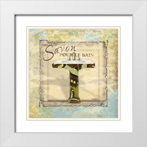 Sink Papillon White Modern Wood Framed Art Print with Double Matting by Stimson, Diane