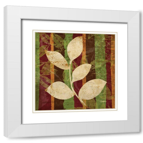 Spice Leaf 1 White Modern Wood Framed Art Print with Double Matting by Stimson, Diane