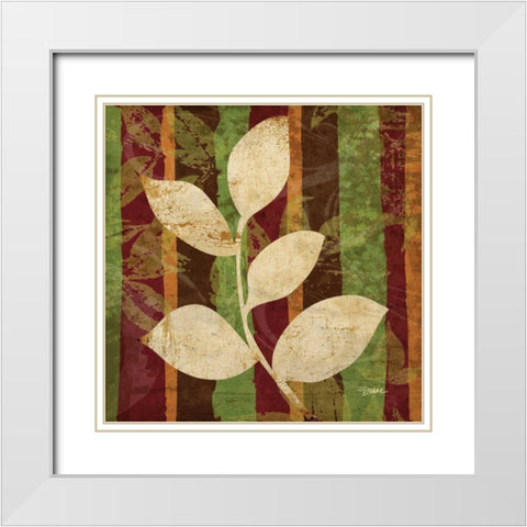 Spice Leaf 1 White Modern Wood Framed Art Print with Double Matting by Stimson, Diane