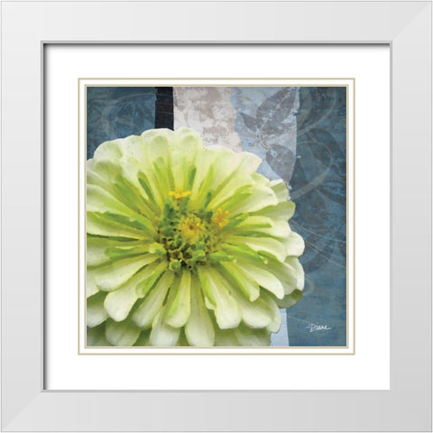 Floral Blues A White Modern Wood Framed Art Print with Double Matting by Stimson, Diane