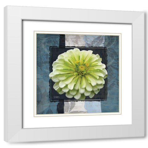 Floral Blues B White Modern Wood Framed Art Print with Double Matting by Stimson, Diane