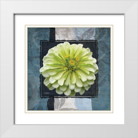 Floral Blues B White Modern Wood Framed Art Print with Double Matting by Stimson, Diane