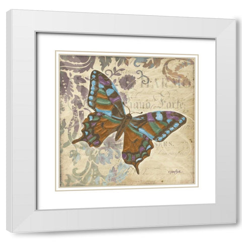 Bfly Harmony 1 White Modern Wood Framed Art Print with Double Matting by Stimson, Diane