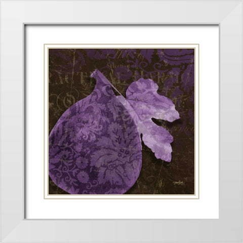 Fig Damask White Modern Wood Framed Art Print with Double Matting by Stimson, Diane